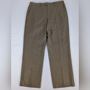 NWT! Santorelli Luxury Sedge Romeo Trousers 100% Virgin Wool in Tan Suze 36